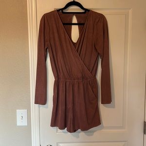 Faux Suede Mauve Romper